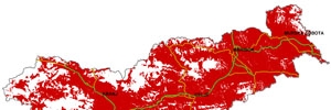 Pokritost omrežja UMTS (Slovenija): Mobitel, Si.mobil, Tušmobil, T-2